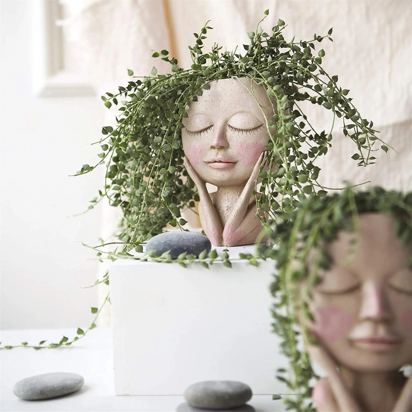 Girls Face Head Flower Planter Succulent.