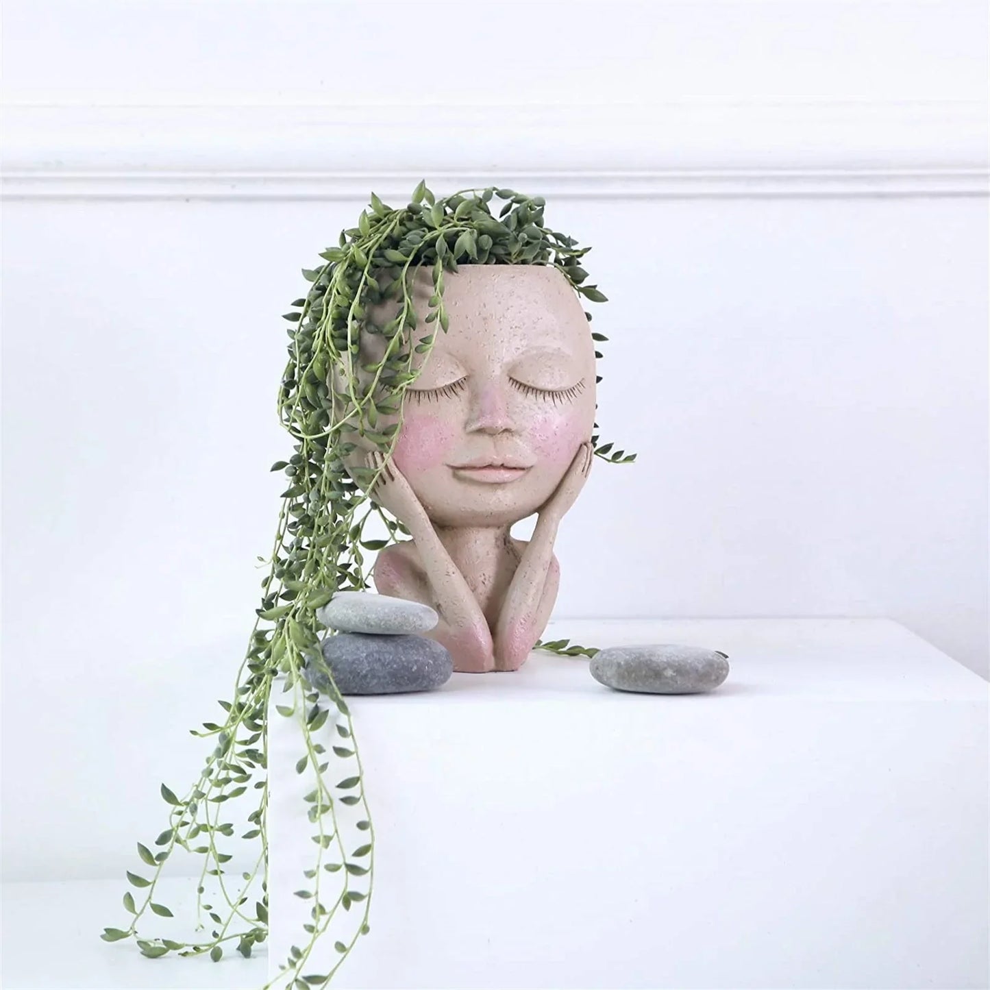 Girls Face Head Flower Planter Succulent.