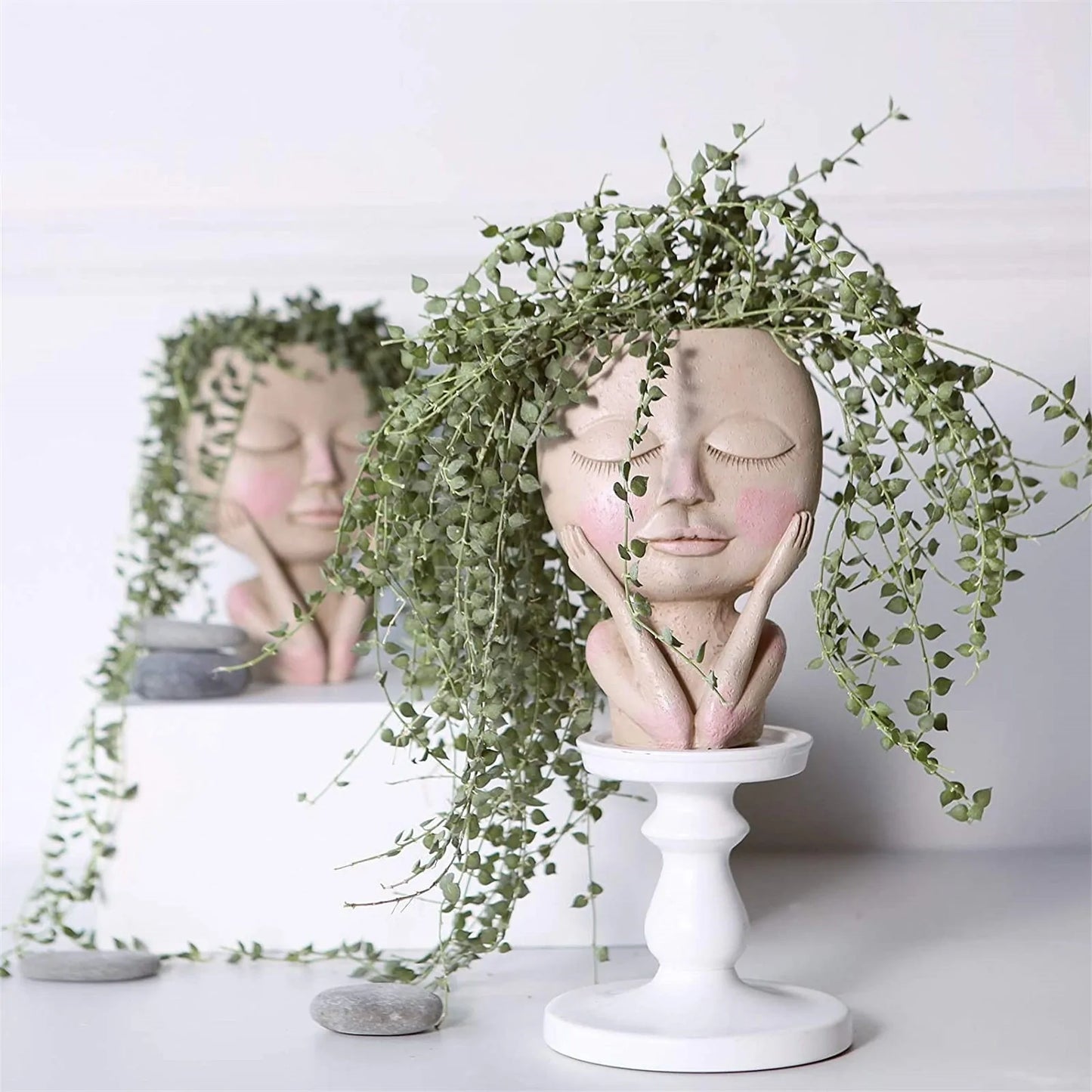 Girls Face Head Flower Planter Succulent.
