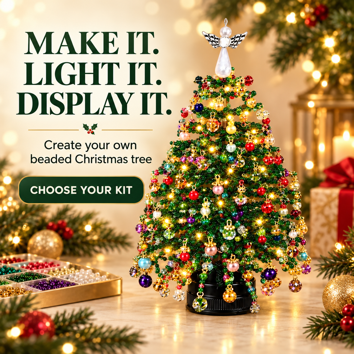 Merry Bead Christmas Tree Kit • Gardenizi