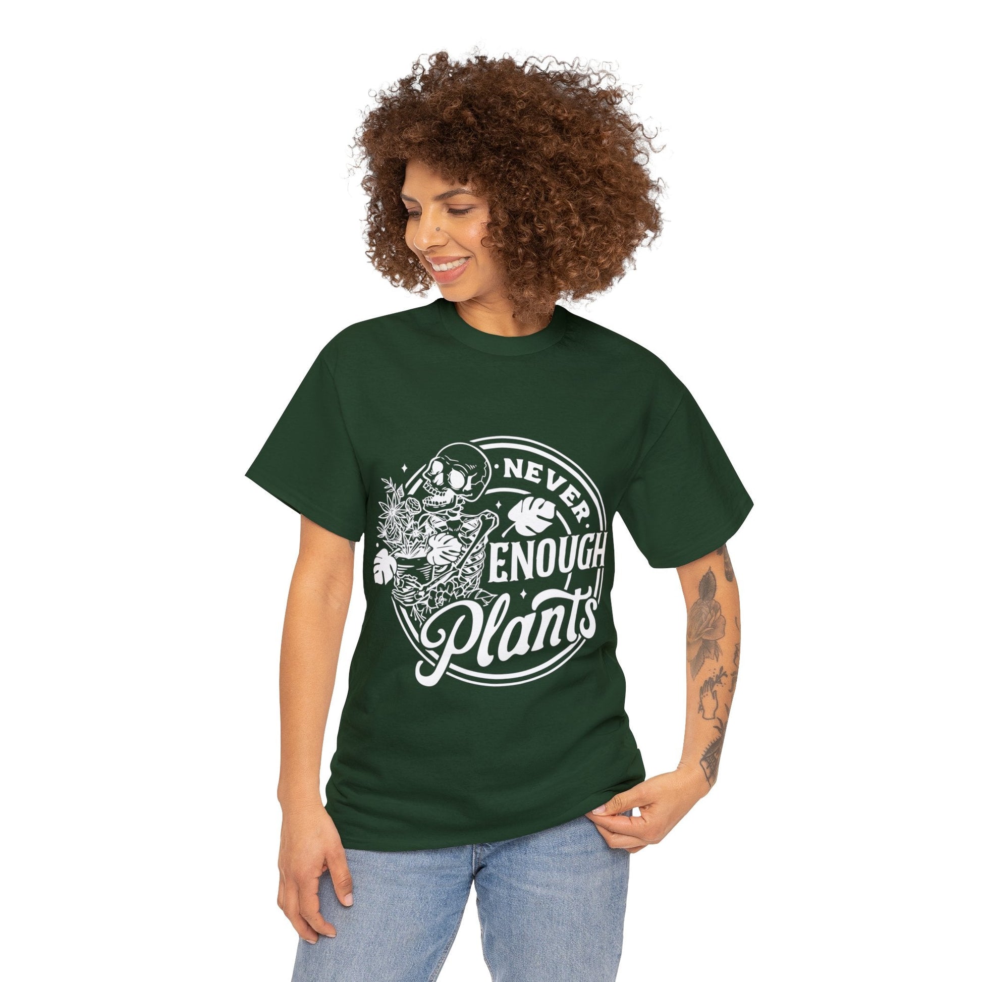 Never Enough Plants Skull Shirt for Garden Lover Unisex Heavy Cotton Tee.