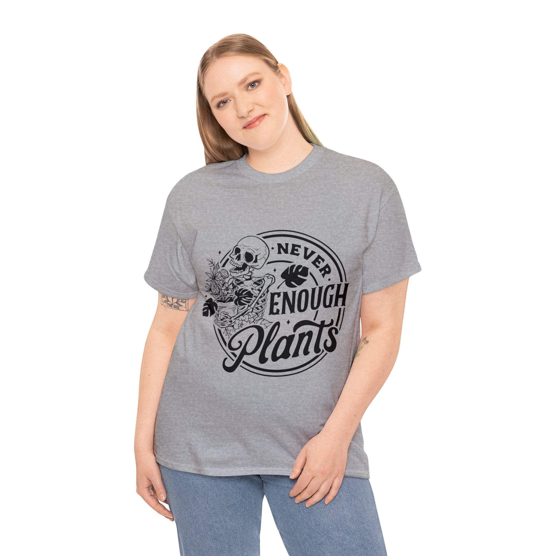 Never Enough Plants Skull Shirt for Garden Lover Unisex Heavy Cotton Tee.