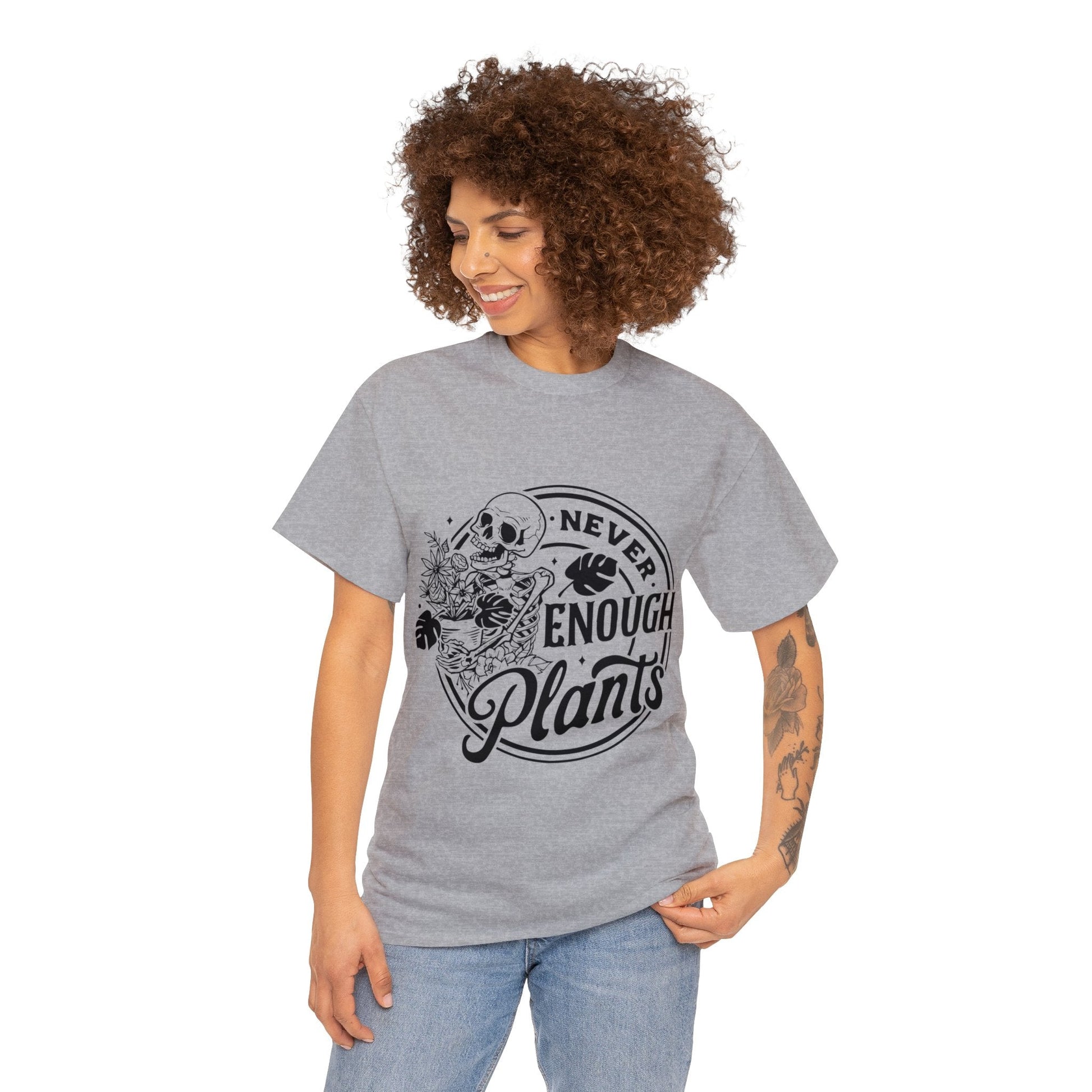 Never Enough Plants Skull Shirt for Garden Lover Unisex Heavy Cotton Tee.