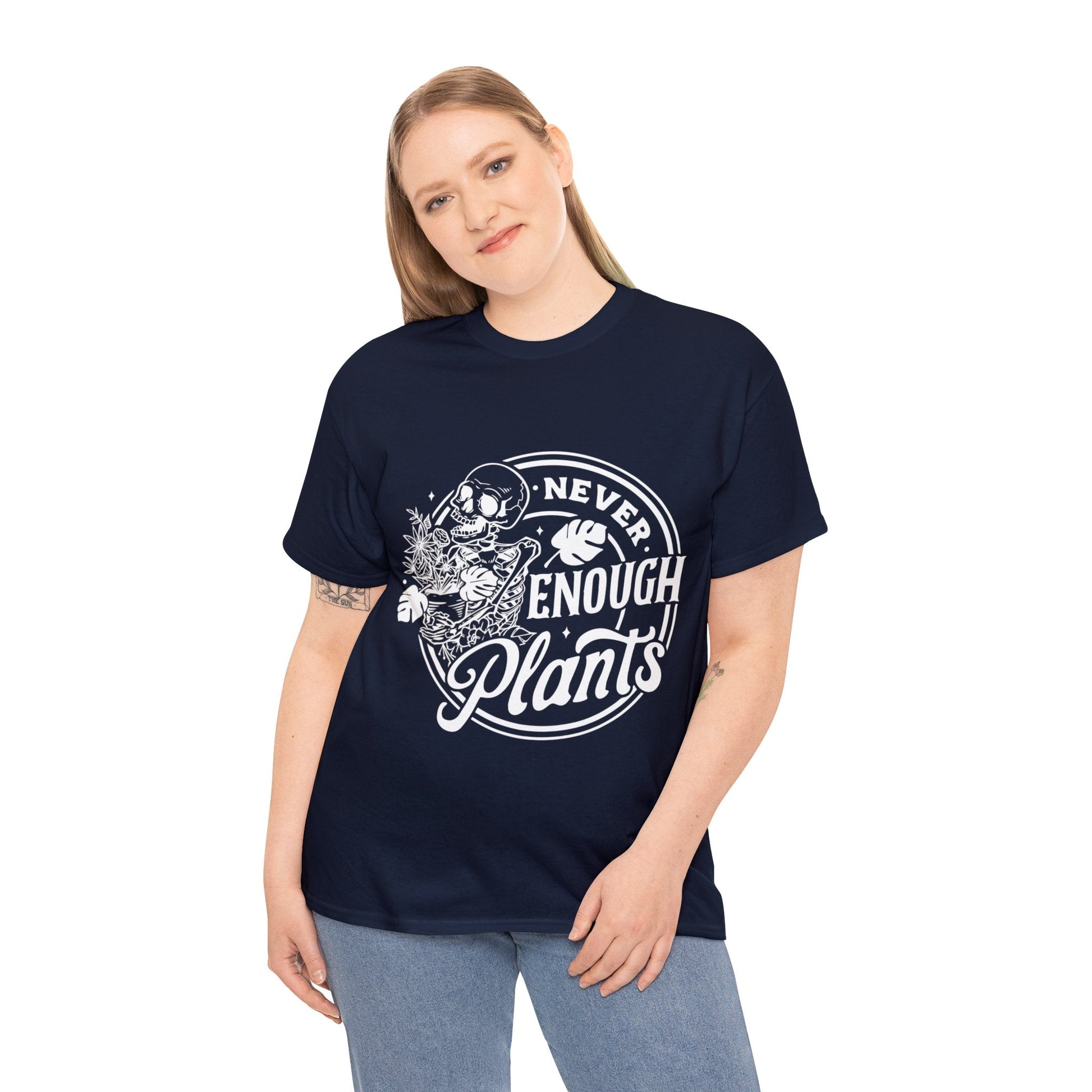 Never Enough Plants Skull Shirt for Garden Lover Unisex Heavy Cotton Tee.