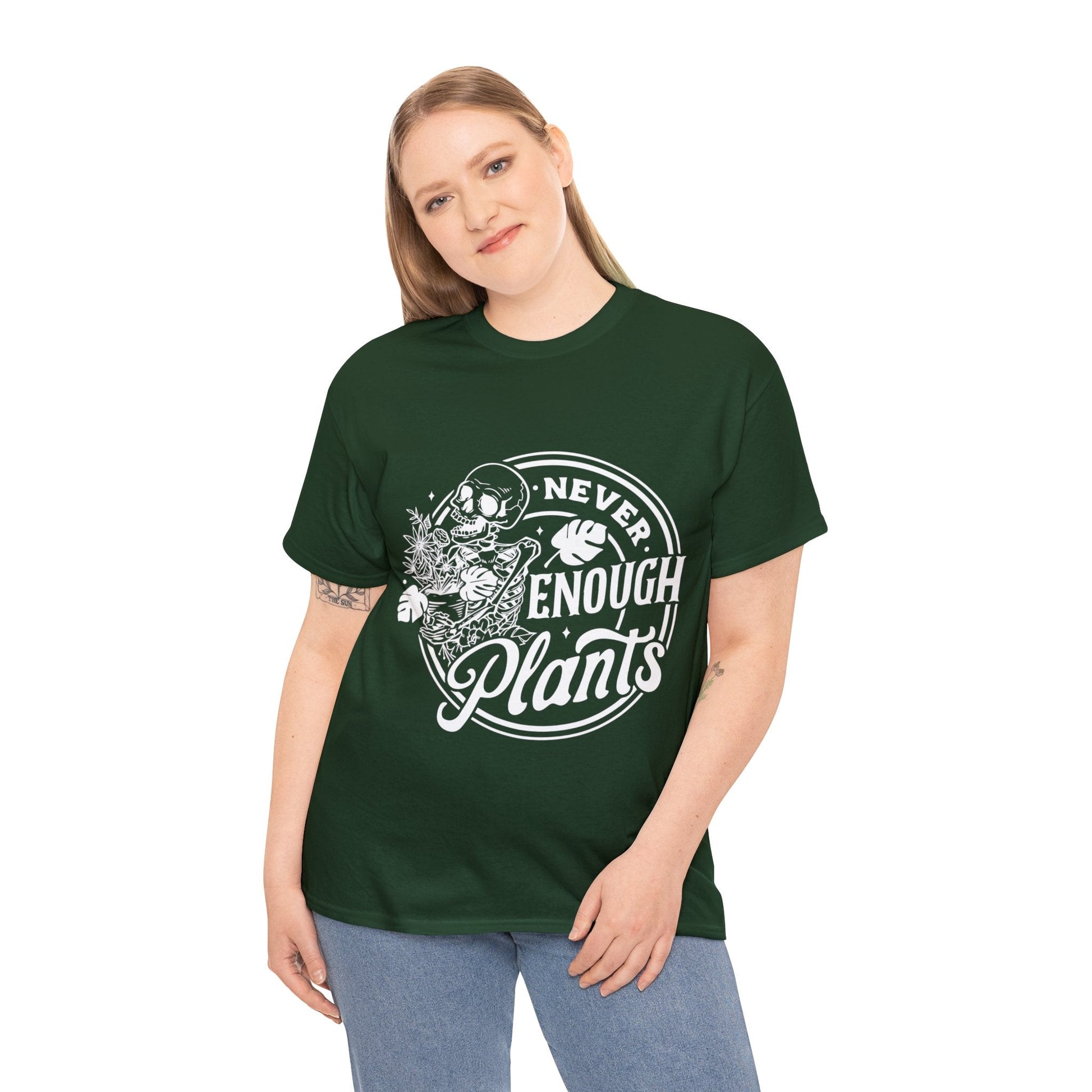 Never Enough Plants Skull Shirt for Garden Lover Unisex Heavy Cotton Tee.
