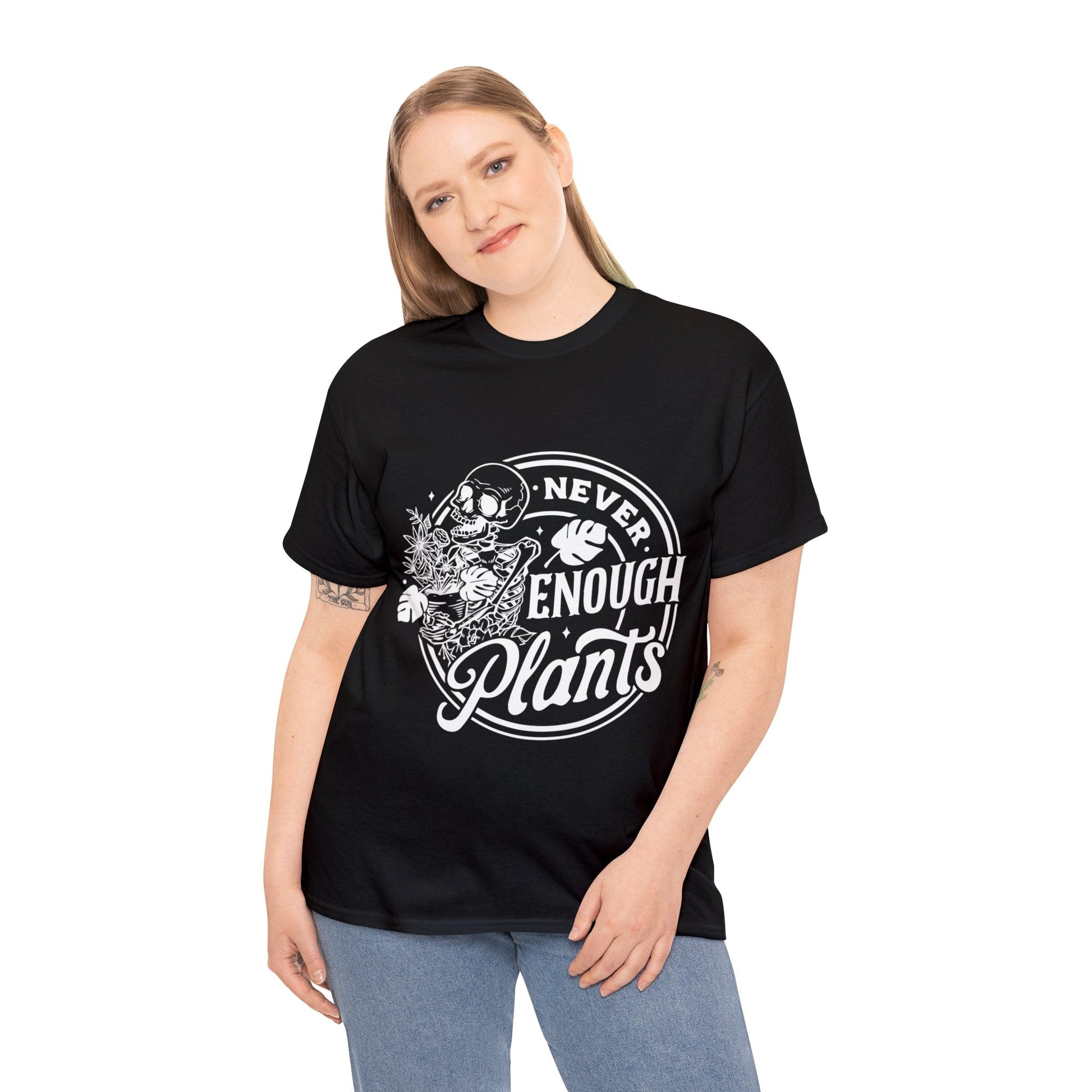 Never Enough Plants Skull Shirt for Garden Lover Unisex Heavy Cotton Tee.