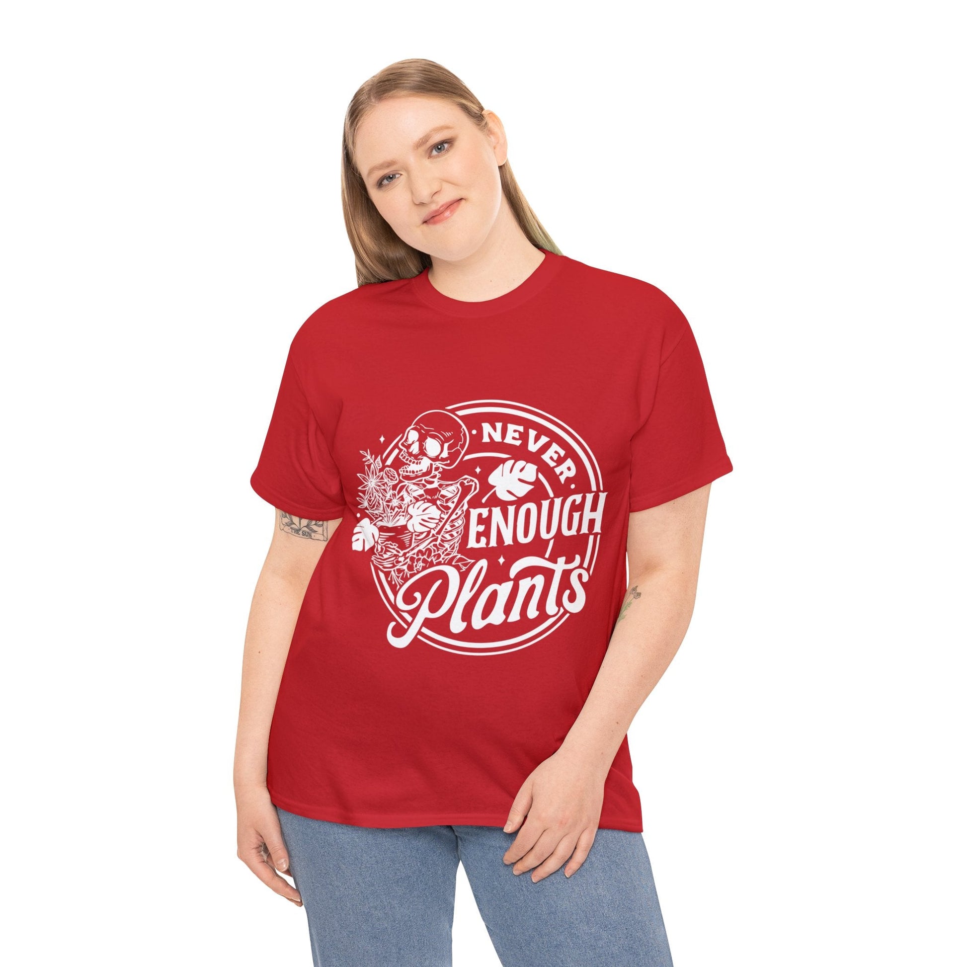 Never Enough Plants Skull Shirt for Garden Lover Unisex Heavy Cotton Tee.