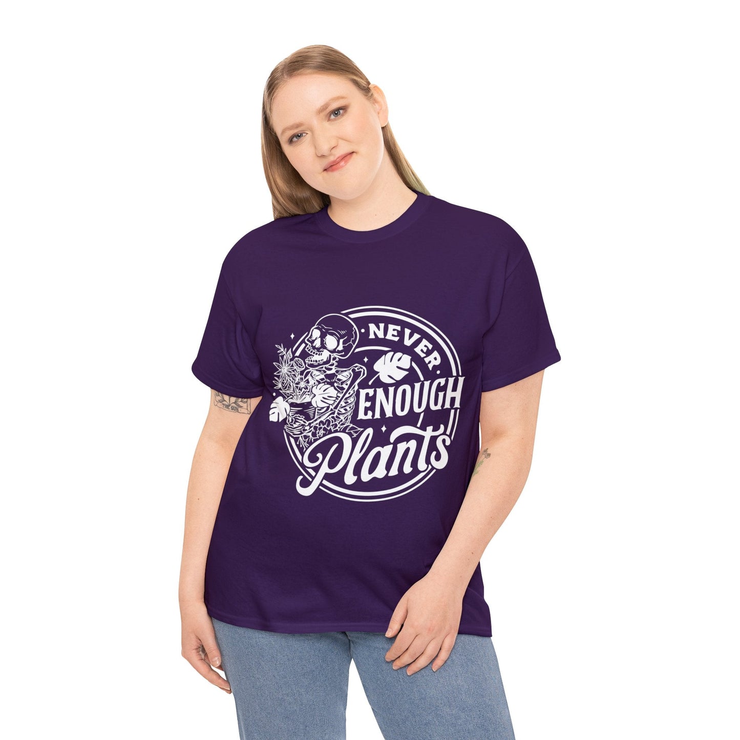 Never Enough Plants Skull Shirt for Garden Lover Unisex Heavy Cotton Tee.