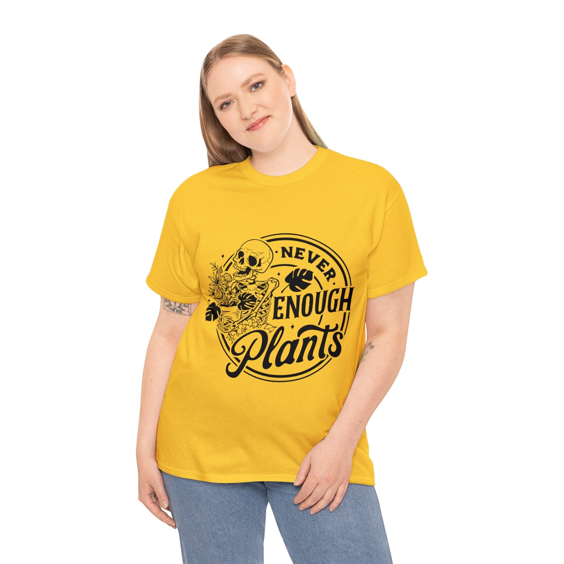 Never Enough Plants Skull Shirt for Garden Lover Unisex Heavy Cotton Tee.