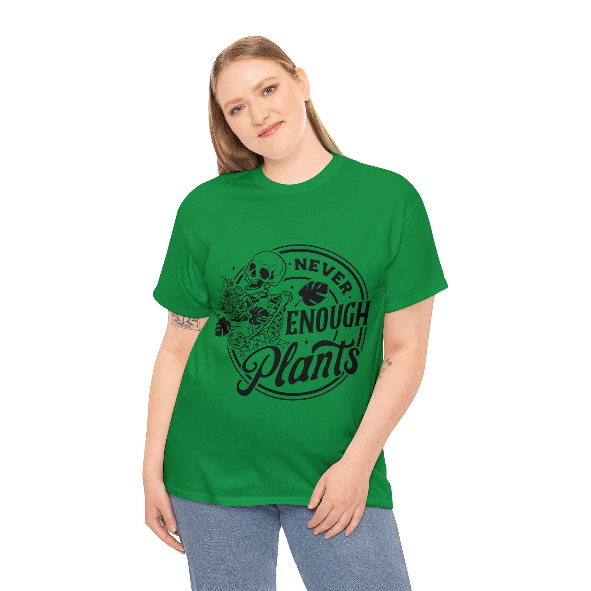 Never Enough Plants Skull Shirt for Garden Lover Unisex Heavy Cotton Tee.
