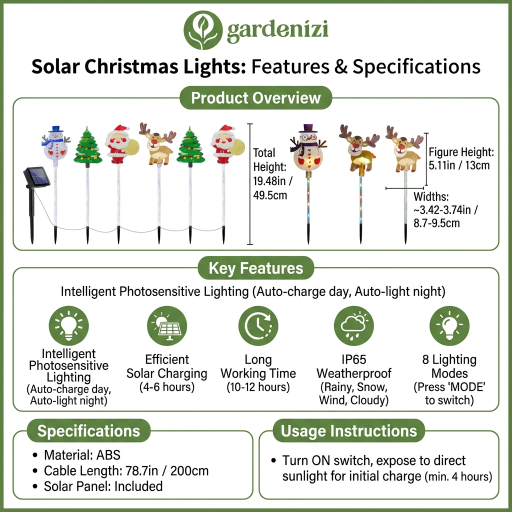 6-pack Solar Christmas Decorative Lights