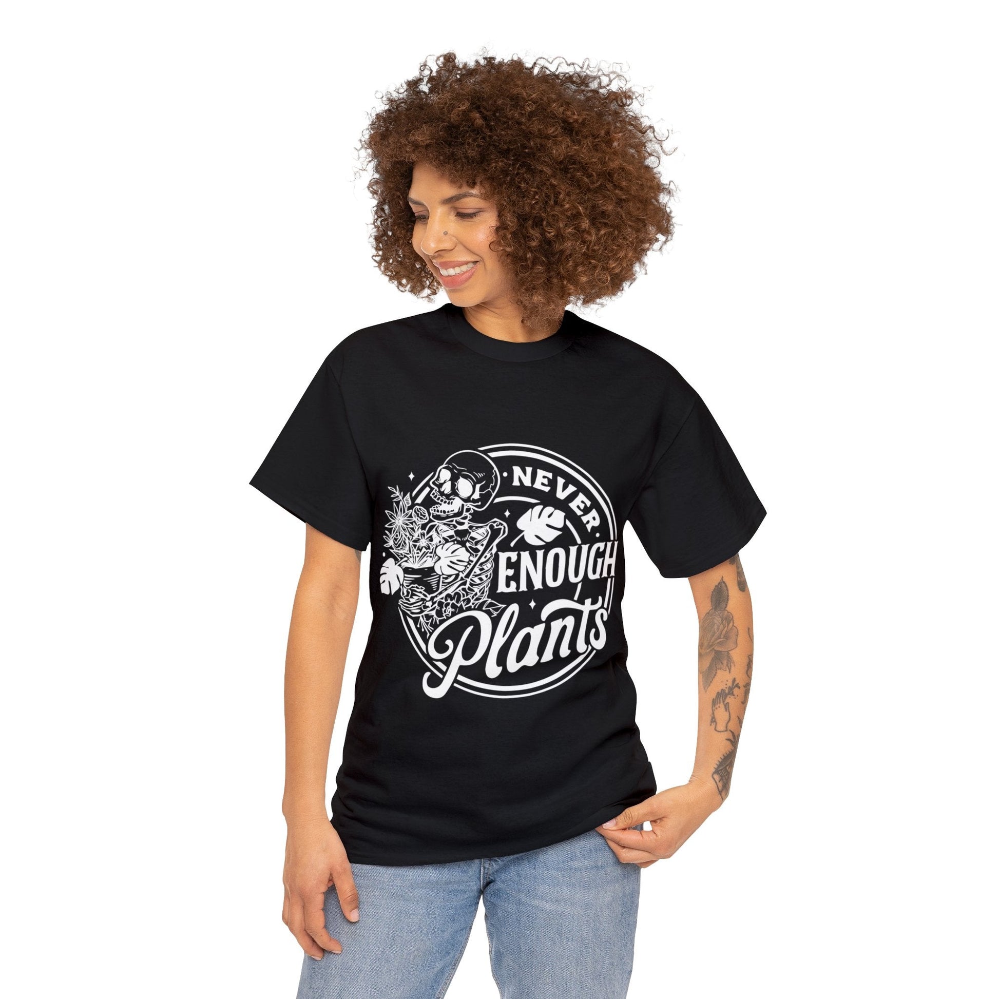 Never Enough Plants Skull Shirt for Garden Lover Unisex Heavy Cotton Tee.