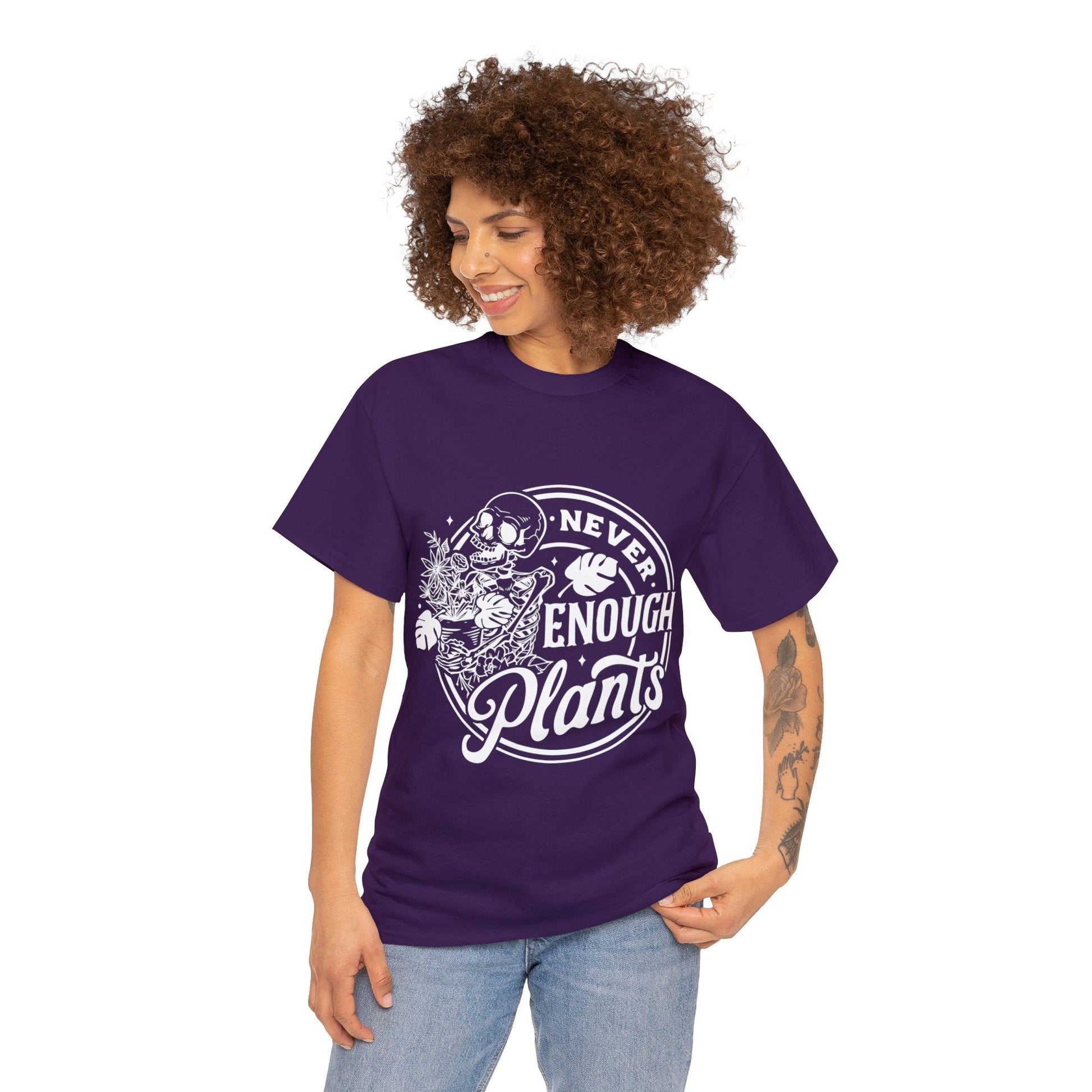 Never Enough Plants Skull Shirt for Garden Lover Unisex Heavy Cotton Tee.