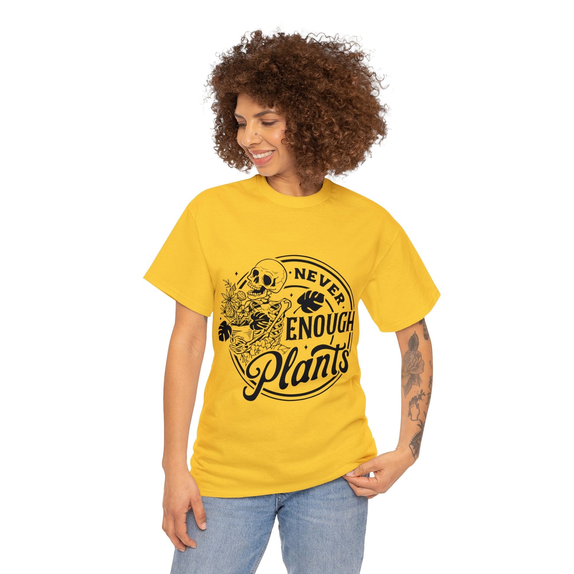 Never Enough Plants Skull Shirt for Garden Lover Unisex Heavy Cotton Tee.