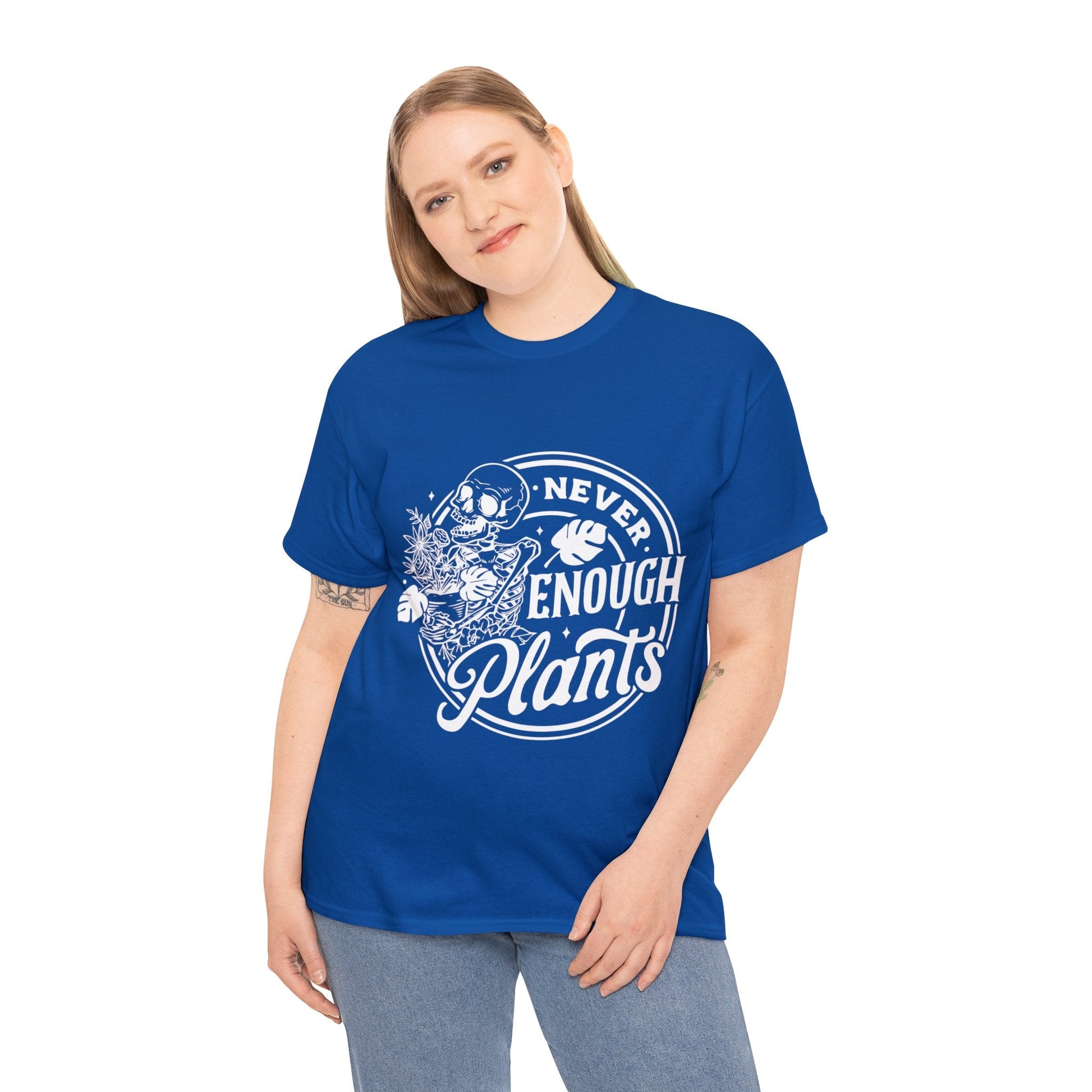 Never Enough Plants Skull Shirt for Garden Lover Unisex Heavy Cotton Tee.