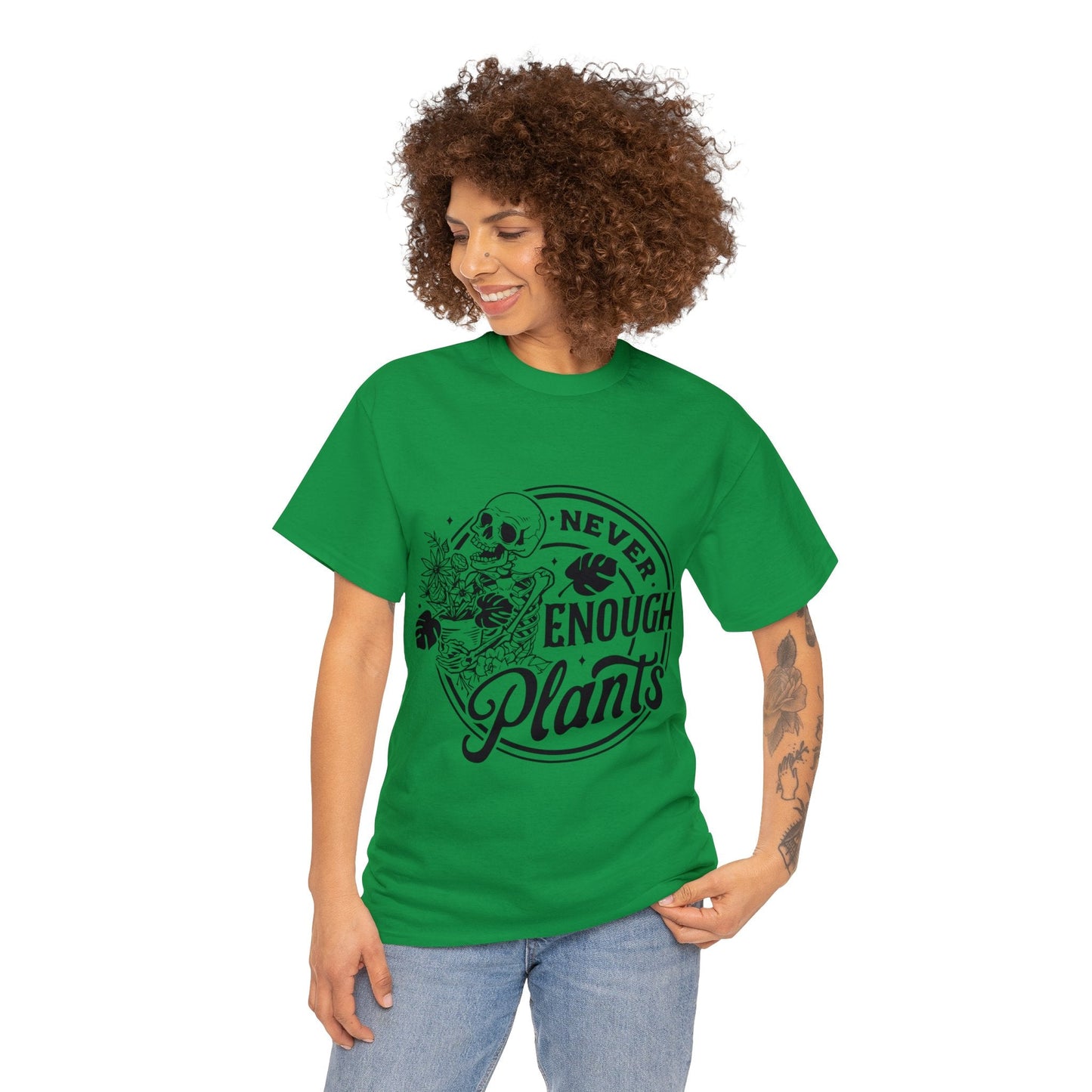 Never Enough Plants Skull Shirt for Garden Lover Unisex Heavy Cotton Tee.