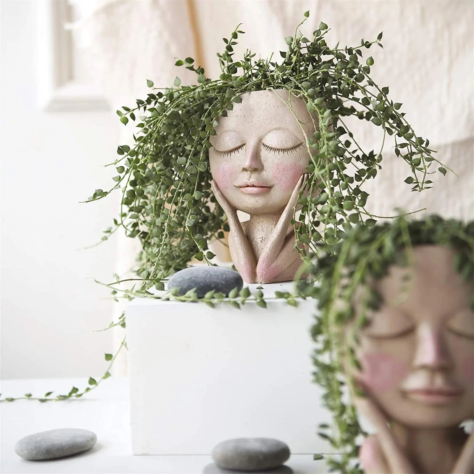 Girls Face Head Flower Planter Succulent.
