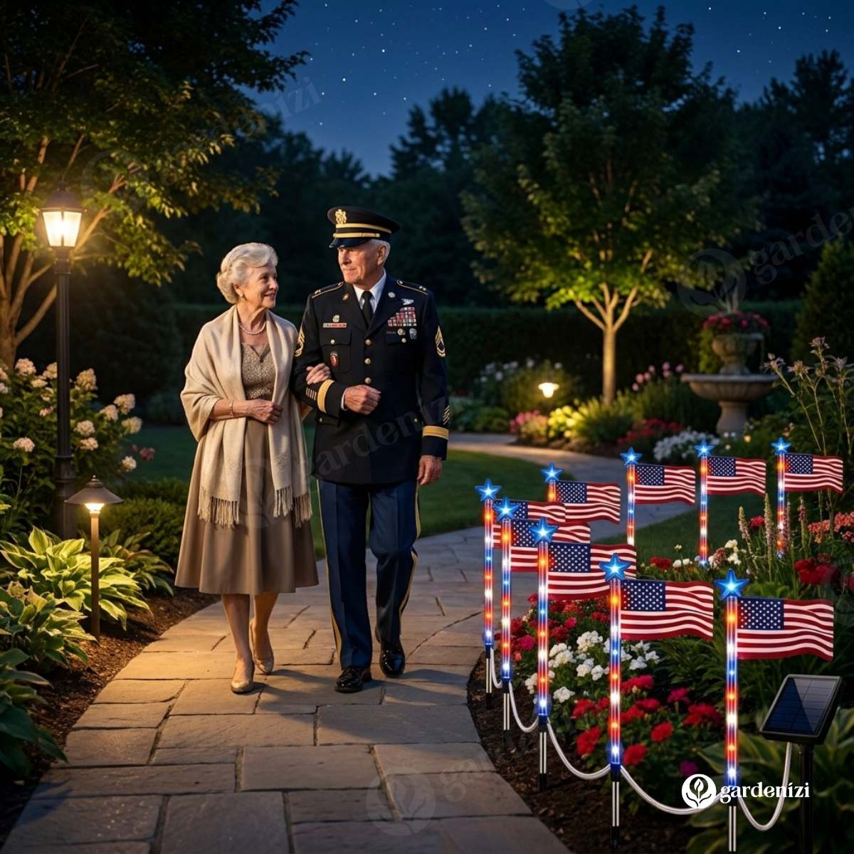Sovereign Stars & Stripes Path Lights • Gardenizi
