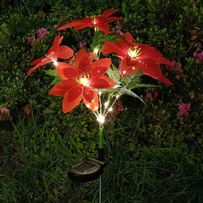 4-pack Poinsettia Solar Garden Lights • Gardenizi