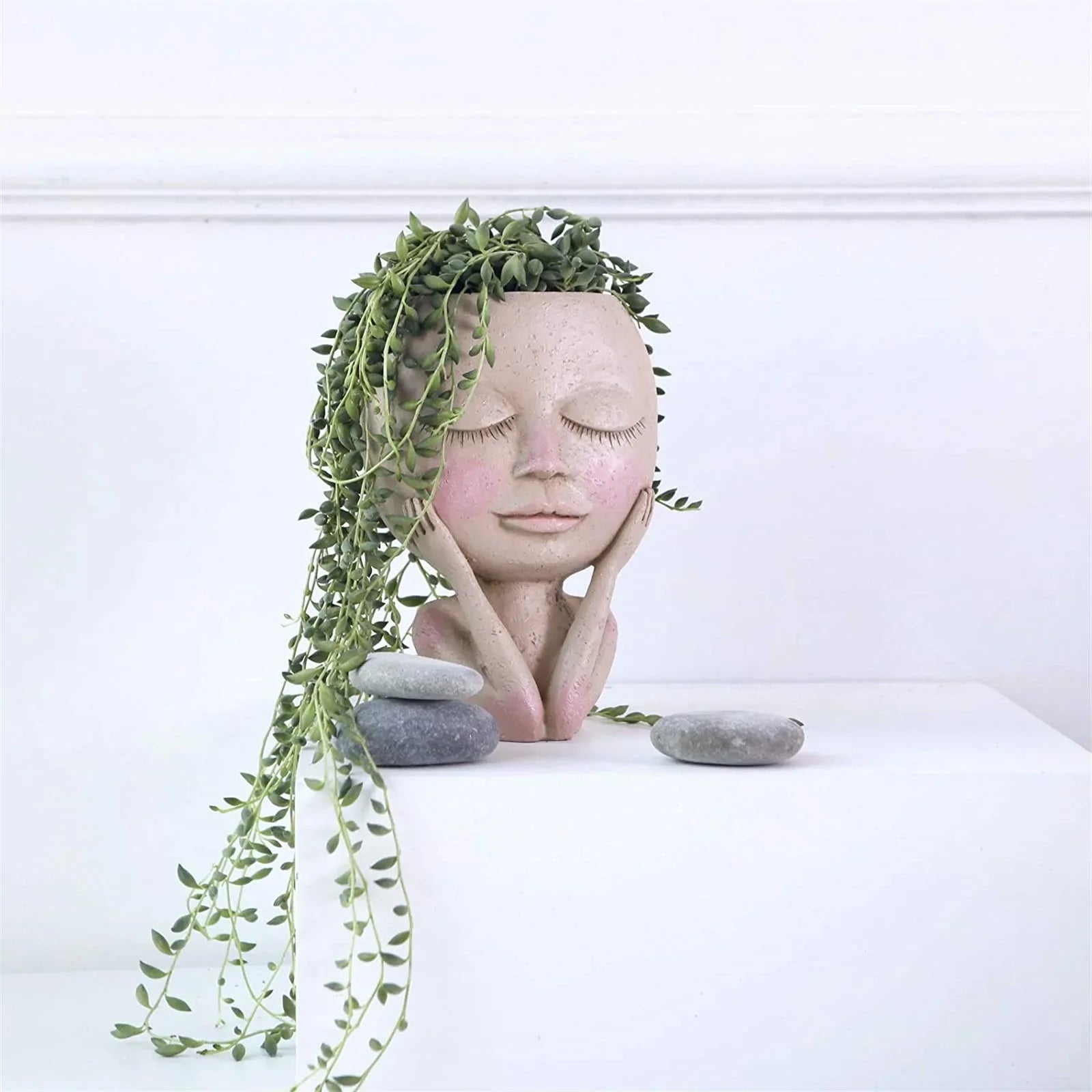 Girls Face Head Flower Planter Succulent.