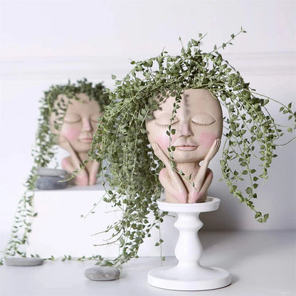 Girls Face Head Flower Planter Succulent.